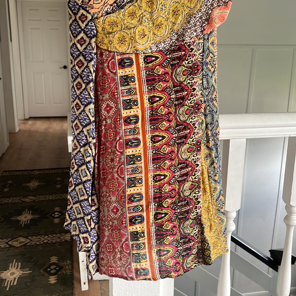 Desigual NWT dress colorful with draped front built in slip size 40/6 - Picture 3 of 9